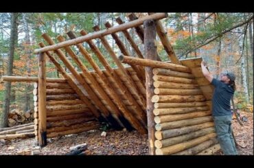 OVERNIGHT at THE LEAN TO! Starting the roof/CAMPFIRE Dutch Oven CHILI with homemade bacon & sausage