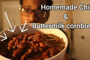 Homemade Chili Recipe | How to make Delicious Chili | Turkey Chili + Buttermilk Cornbread