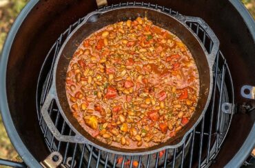 Chili Beans on the Oklahoma Joe Bronco!