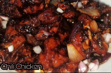 Restaurant style Dry Chili chicken recipe/tasty Chinese Recipe/Dry chili chicken recipe in bengali//