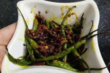 Green Chili fry, Green chili recipe