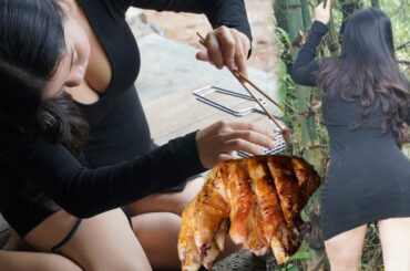 Alida made the grilled pork trotters with a mixture of sugar, salt, and chili, in a new  recipe