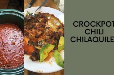 Chilaquiles from a Crockpot Chili Recipe (Vegetarian Black-bean Chili)