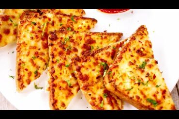 Chili Cheese Toast Recipe = Quick Snack - Cheez Chilly Garlic Bread - CookingShooking Bites