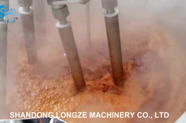 How to make hot pot chili sauce with 700L double planetary cooking mixer machine