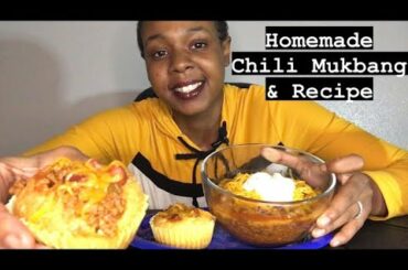 Homemade Chili Recipe + Mukbang | Chili Cornbread Muffins