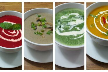 4 Soup Recipes To Boost Your Immune System! (Mushroom, Spinach, Beetroot, Chili Butternut Squash)