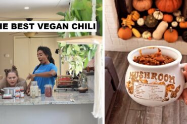 the BEST homemade vegan chili + FINALLY trying our homegrown oranges