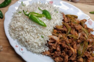 Chicken chili dry with garlic rice by A's Blissful Cuisine