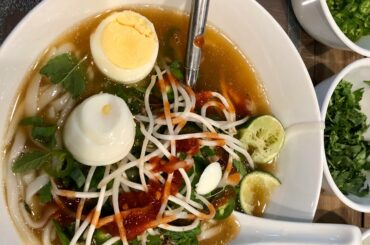 A different kind of spicy. There is no such thing as too much ginger. Home made pho.