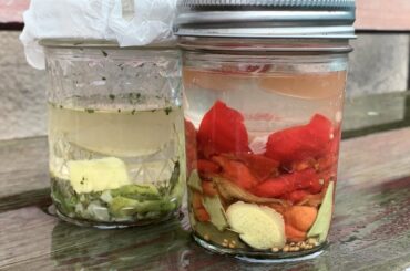 Spice base for some future sauce: habanero, ginger, garlic, allspice, bay&curry leaves, mustard seeds, 5% brine