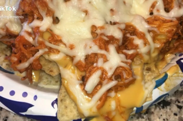 Spicy chicken nachos I made