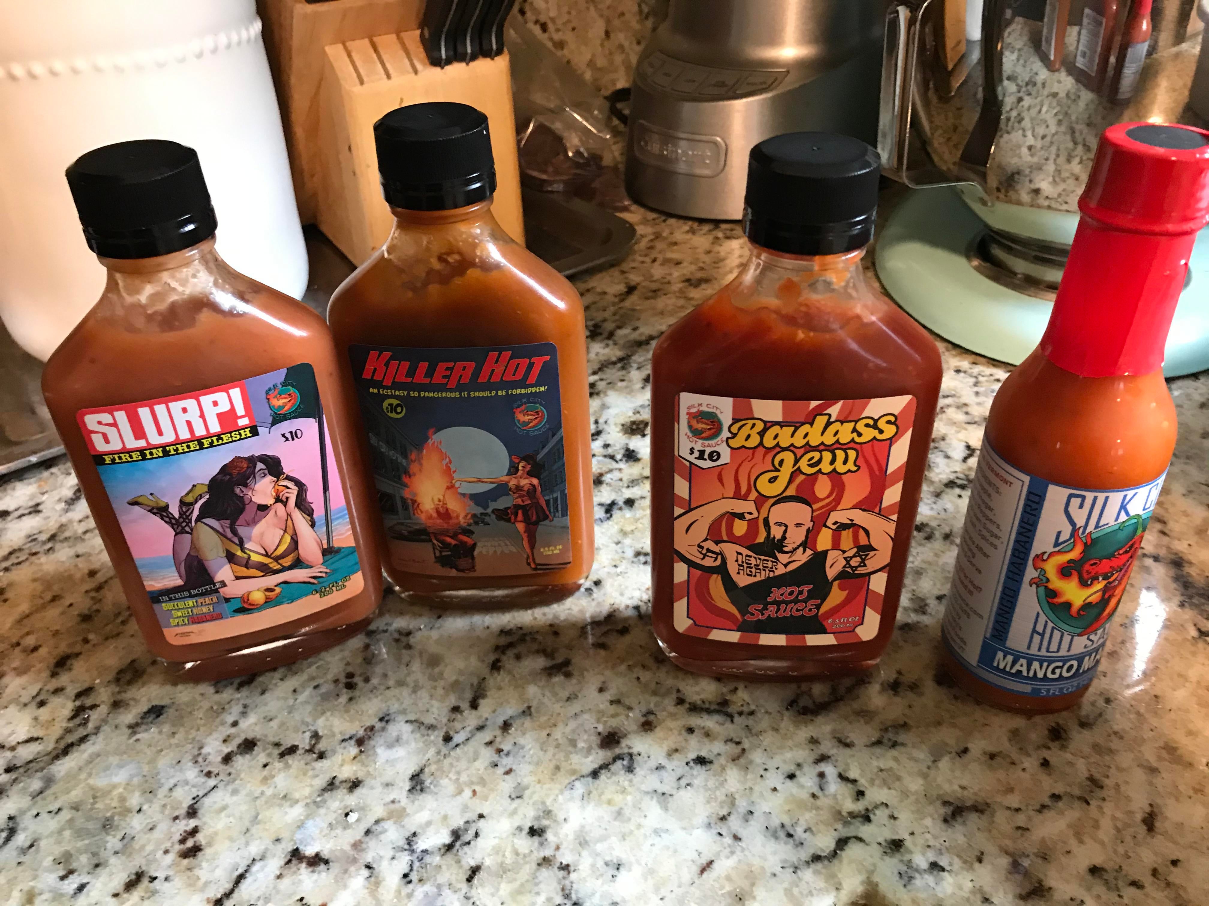I ordered 3 sauces from Silk City Hot Sauces and they threw in an extra! Great sauces from
