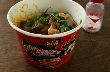 2 x Spicy with crispy pork.