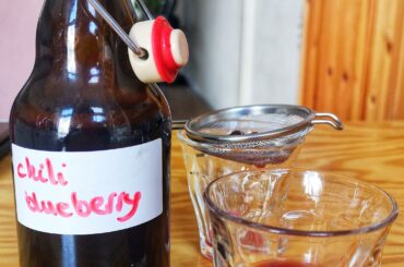 Blueberry and Madame Jeanette homemade kombucha