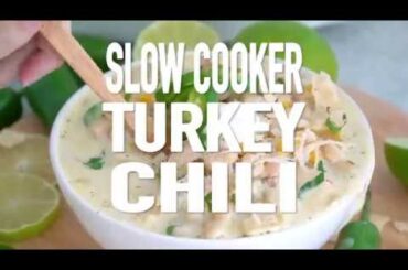 Slow Cooker White Turkey Chili Recipe Video