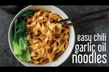 Easy Chili Garlic Oil Noodles | Chinese Vegan Recipe