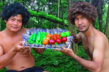 Kh Cooking | Eating lobster in the forest |  chili recipe |  village food kh