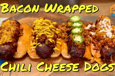 BACON WRAPPED CHILI CHEESE DOGS | Gulf Coast Smoke