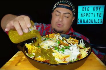 CARNE ASADA GREEN CHILI CHILAQUILES IN IRON SKILLET