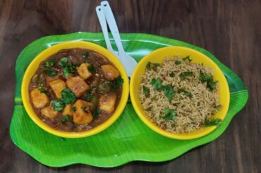 fried rice with gravy paneer chili  recipe |very simple ,quick and tasty  recipe- by sneha jain