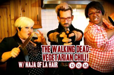 The Walking Dead VEGETARIAN Pumpkin Chili Recipe! (w/ NAJA of LA Hair)