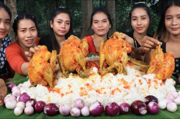 Chicken curry with rice and chili sauce recipe in my homeland - Amazing video