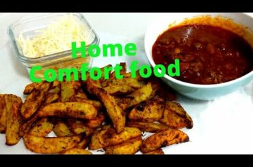 The Best home-made CHILI and CHEESE Potato wedges|| Comfort food