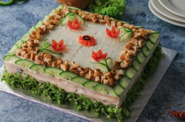 Chicken Tikka Sandwich Cake Recipe By SooperChef
