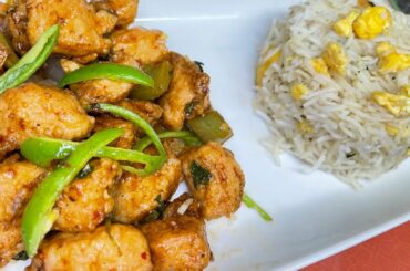 Chef Zakir Style Dry Chicken Chili With Egg Fried Rice/Chinese Recipe