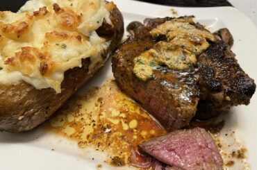 Ghost pepper salt crusted tenderloin with scorpion pepper steak butter