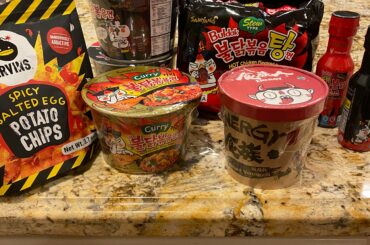 Tonight’s haul from 99 Ranch. The SamYang stuff is an old friend but I’m excited to try the Energy noodles and the spicy salted egg chips.