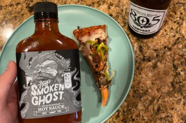 nice christmas day combo on some leftover pizza before the main course