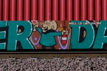 I photograph freight train graffiti for fun. Saw this and thought of you guys.