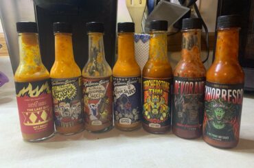 Smoked some wings for dinner tonight. Time for my own Hot Ones lineup.