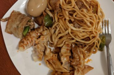 Not the prettiest photo but I got my ass kicked by a plate of Twice Cooked Pork Noodles and Chengdu Dumplings from my favorite Chinese/Szechuan restaurant today. The spice crept up on me and slapped me across the face.