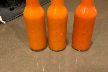 Finally got bottles for my sauces. Garlic Reaper, Ghost Pepper Mango, and pineapple Scorpion pepper