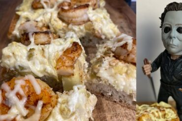 KILLER Recipe for New Years!  Cooking with Michael Myers | Green Chili Artichoke Bread with Shrimp