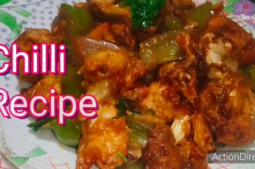 Gobhi chili recipe in hindi,Gobhi chilli Gravy recipe,