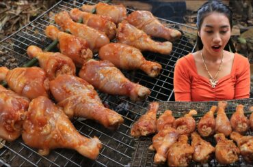 Amazing cooking chicken leg grilled with chili sauce recipe - Amazing video