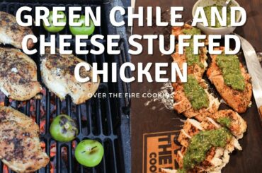 Green Chile and Cheese Stuffed Chicken Recipe | Over The Fire Cooking #shorts