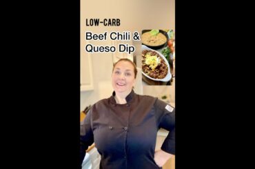 Easy Low-carb Beef Chili & Queso Dip/Recipes with Macros #shorts