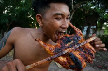 Grilled Chicken BBQ With Very Spicy Chili Recipe Eating So Yummy - Cooking Chicken In My Homeland