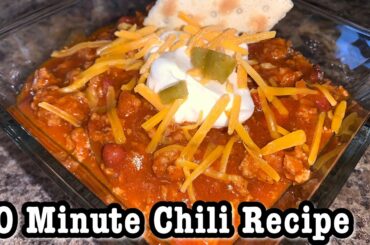 10 Minute Chili | Quick Chili Recipe | Easy Chili | Turkey Chili