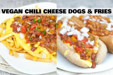 Vegan Chili Cheese Dogs & Fries | Pretty Brown Vegan