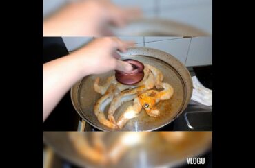 Prawns in butter and Sprite with #black beans, chili, garlic and shallots.