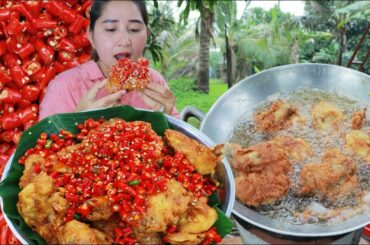 Amazing Chicken Wing Spicy Chili Eating Recipe - Tasty Chicken Wing Eating - Cooking With Sros