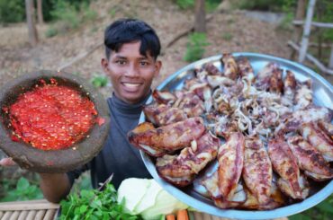 King of Chili! Mouth Watering Eat Big Squid With Super Spicy Chili Salt and Pepper With Me
