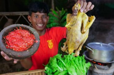 Super Delicious - I eat chicken with chili salt and pepper/ Mouth Watering Eating Chicken