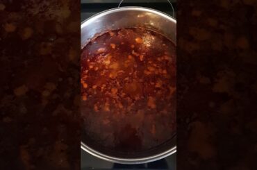 hot fresh made pot of homemade chili